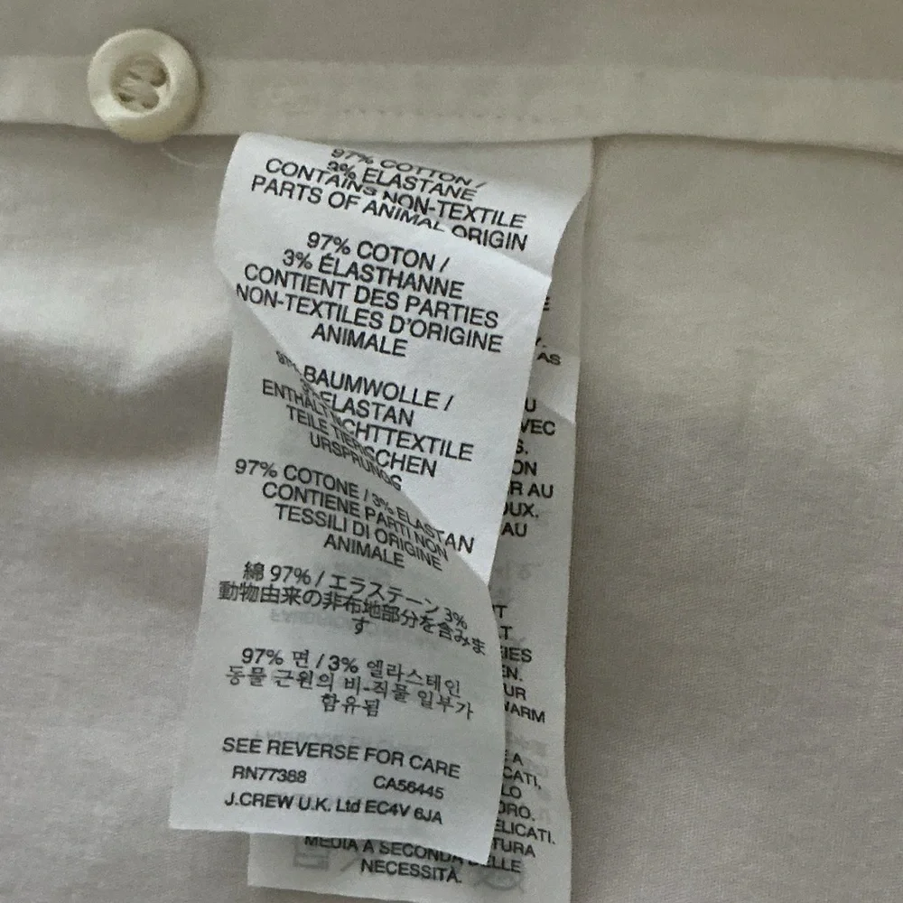 J. Crew Stretch Perfect Shirt in White, Sz TL